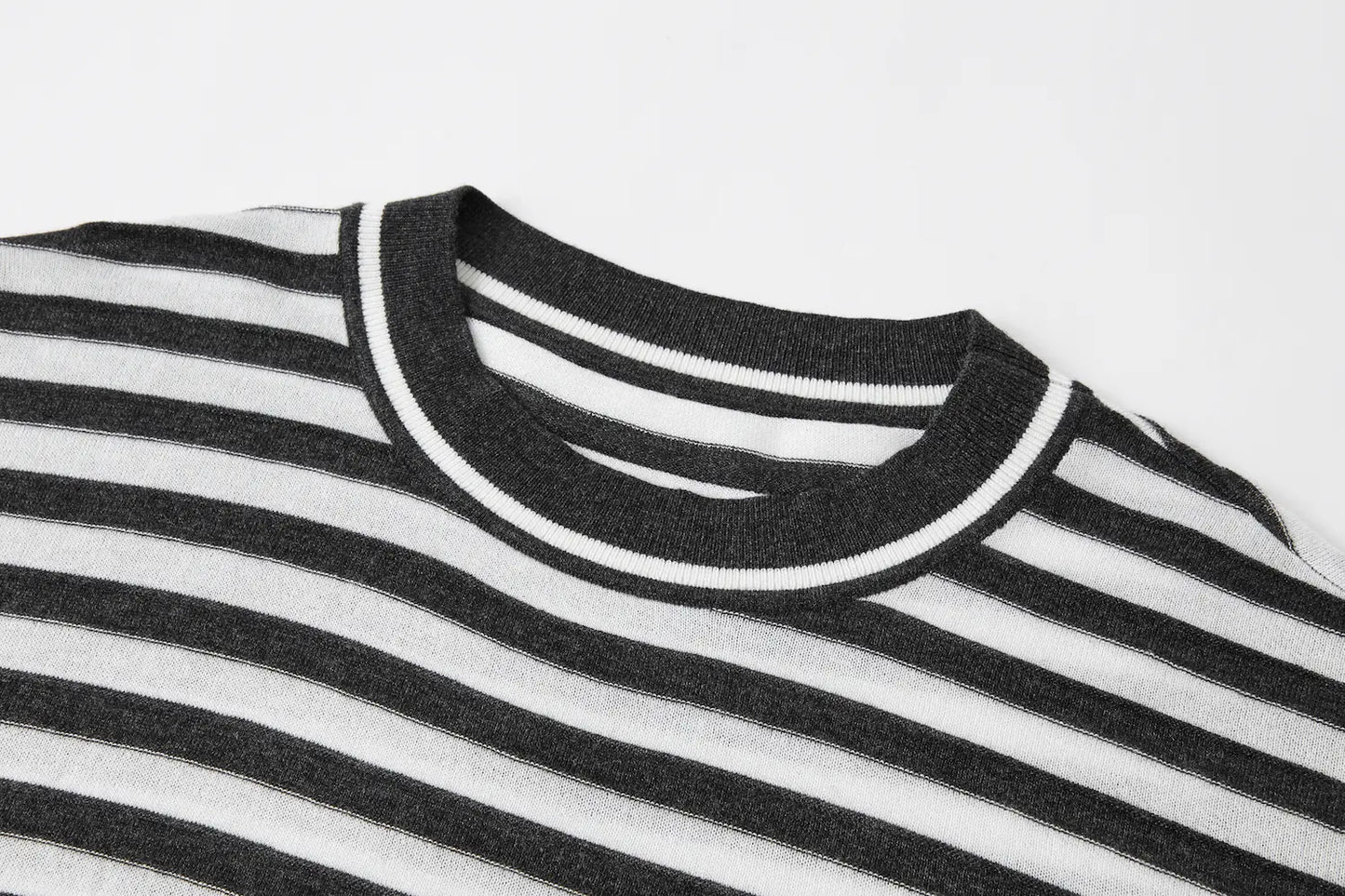 CozyU Women’s Lightweight Cashmere Triacetate Knit Top | Long Sleeve Striped Sweater for Early Fall