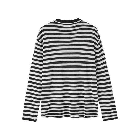 CozyU Women’s Lightweight Cashmere Triacetate Knit Top | Long Sleeve Striped Sweater for Early Fall