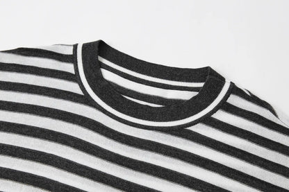 CozyU Women’s Lightweight Cashmere Triacetate Knit Top | Long Sleeve Striped Sweater for Early Fall