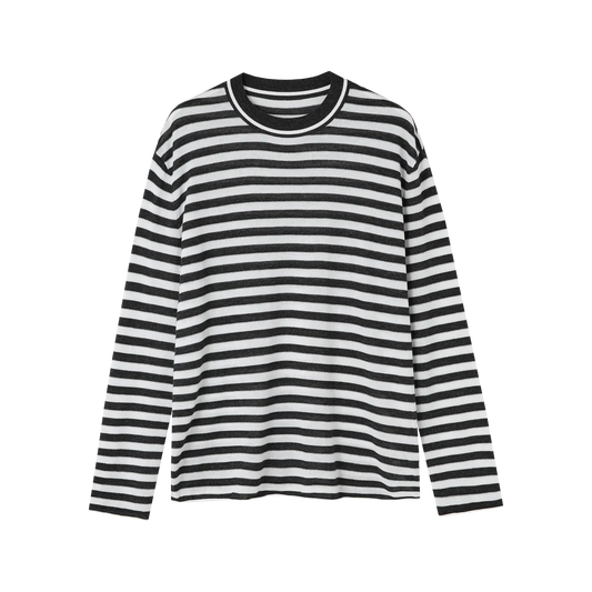 CozyU Women’s Lightweight Cashmere Triacetate Knit Top | Long Sleeve Striped Sweater for Early Fall